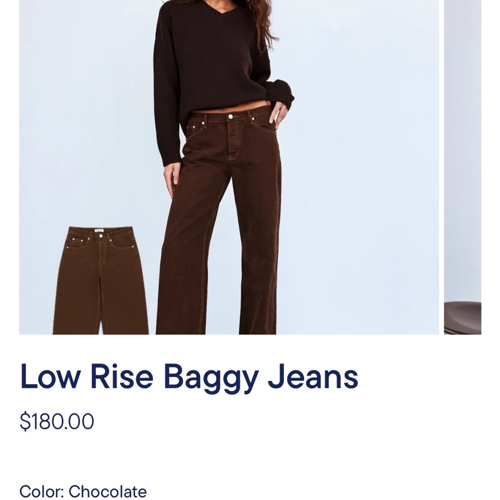 Parke Denim Chocolate Low Rise Baggy Jeans